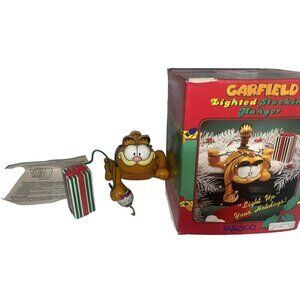 Enesco Garfield Light-Up Holiday Stocking Hanger 1978 with box